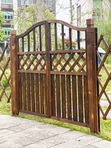 Grid solid wood yard guardrail fence door outdoor sub door garden antiseptic wood fence fence courtyard door small door