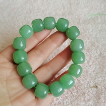 Pure natural green aventurine old-type bead bracelets for men and women barrel beads passerby transfer beads and jade bracelets hand jewelry