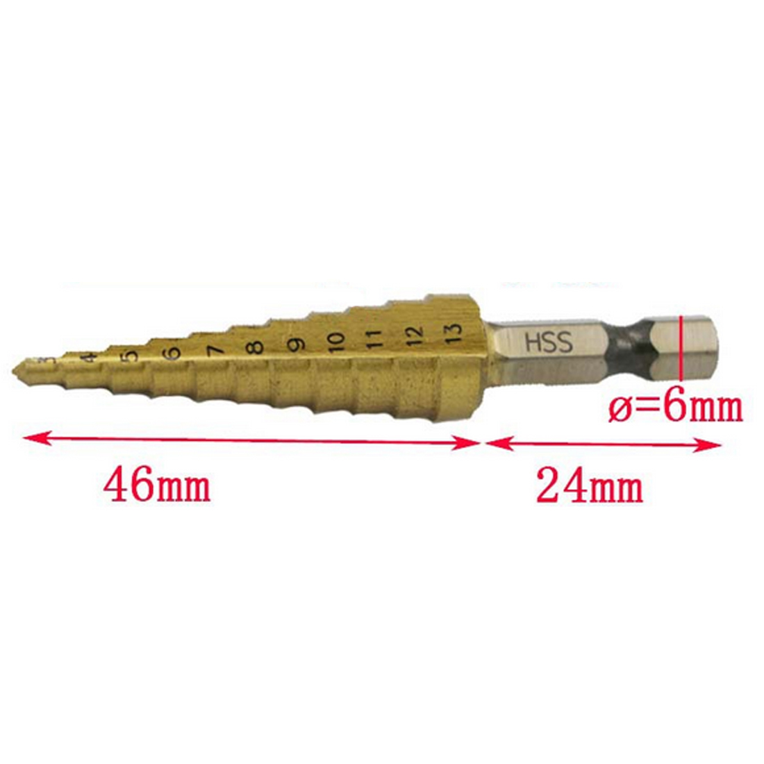 mui khoan thap Seiko 3-13mm hex shank step khoan thép tốc độ cao mạ titan vàng chùa khoan đa chức năng khoan lỗ cắt - Dụng cụ cắt lưỡi cắt gỗ máy cầm tay