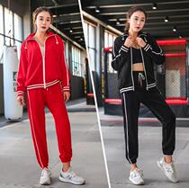 Large size womens casual suit female fat mm200 Jin autumn sports suit running suit slimming fitness suit