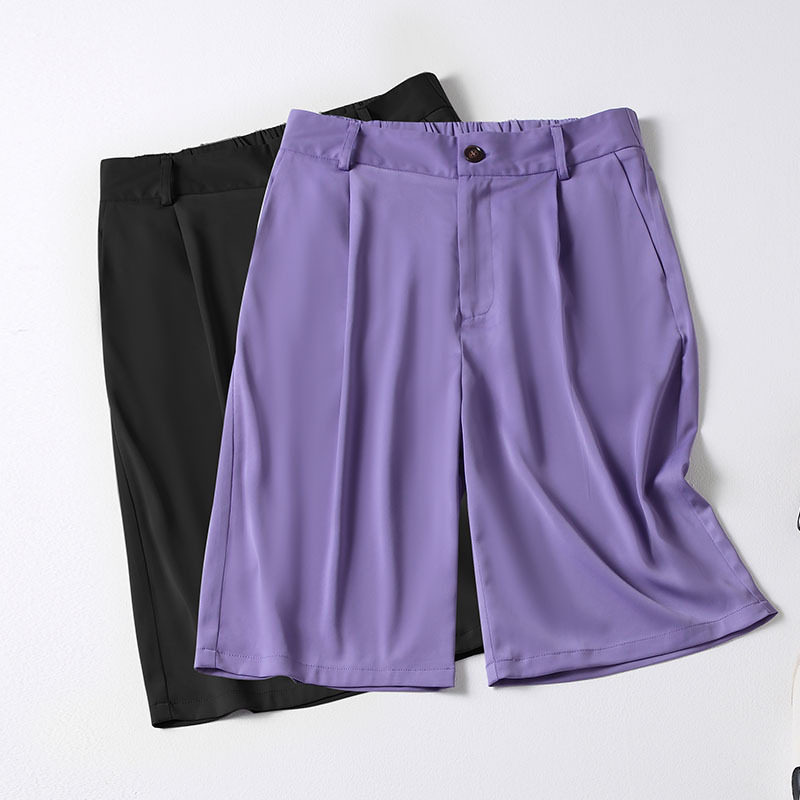 Large size suit 50% Pants Woman Loose Summer Casual Shorts Slim high waist Large size Size Suit Broadleg 50% Pants 200 Catty