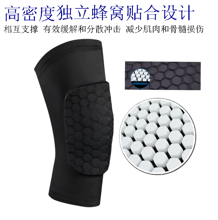 Bóng rổ tổ ong chống va chạm đầu gối mùa hè mỏng phần thở dài xà cạp thể thao nam và nữ chạy bóng đá thiết bị bảo vệ - Dụng cụ thể thao băng khớp gối