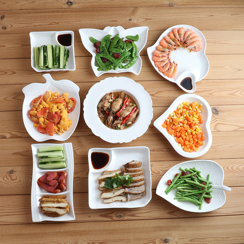 Creative Loving Dishes Plate Home Pure White Ceramic Irregular Shape Dinner Plate Good-looking Dish Personality Cutlery