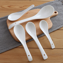 Spoon Porcelain Spoon Spoon Spoon Spoon Soup Spoon Soup Spoon Ceramic Drink Soup Domestic Commercial Hotel Restaurant Hotel Cutlery White