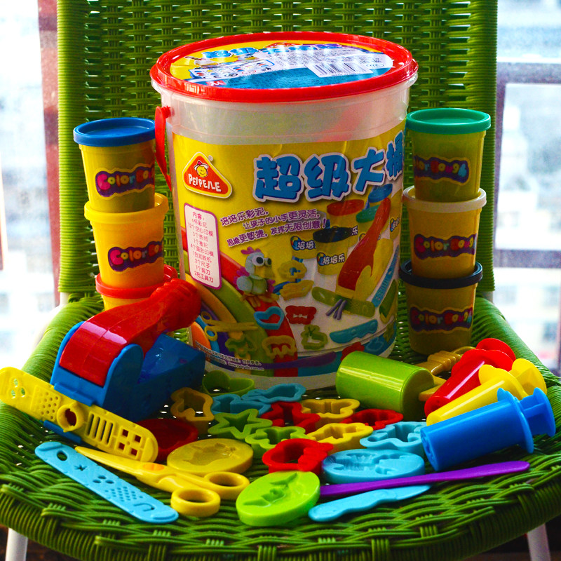 Pepe Le color mud does not dry children's big bucket 3d large packaging clay handmade toy plasticine mold tool set