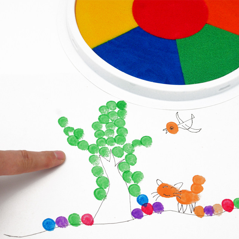 Sponge hand and foot printing table washable paint graffiti painting finger mud box plate holiday dinner party sign-in chapter large