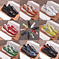 European Station High-end Mens Shoes Fashion Tide Card Genuine Leather Breathable Sports Casual Shoes Man Paint Leather Mesh Cloth Splicing Tide Shoes Man