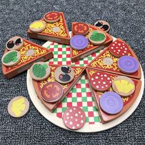 Wooden chiche to see pizza Biz over home Toy Kitchen Emulation Food Chiceroy Vegetables Parenting Early Lessons