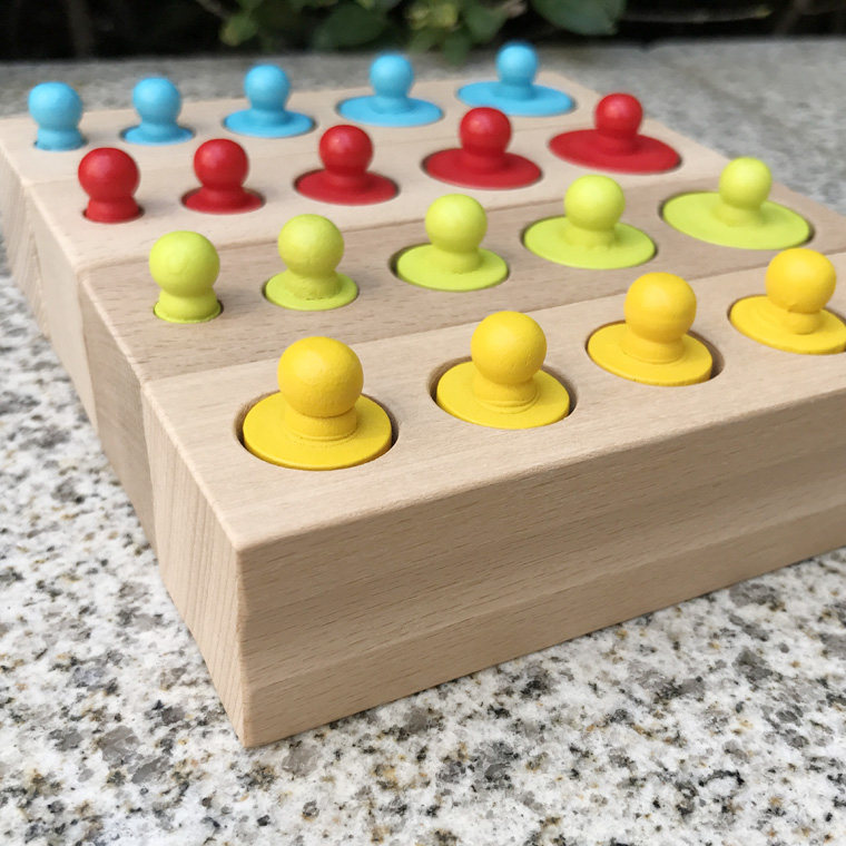 Monte Professional early education toy log log colour socket cylindrical cylindrical Montessori children's mathematical sensory teaching tool