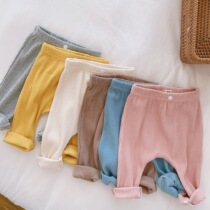 0-2 year old fashion big pp pants 2020 Autumn 0-3 year old female baby casual elastic pants Korean version of foreign style pants