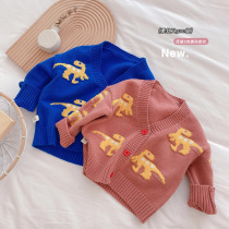 Childrens sweater 2021 spring new male and female children cartoon foreign style knitted cardigan baby Foreign jacket CY101