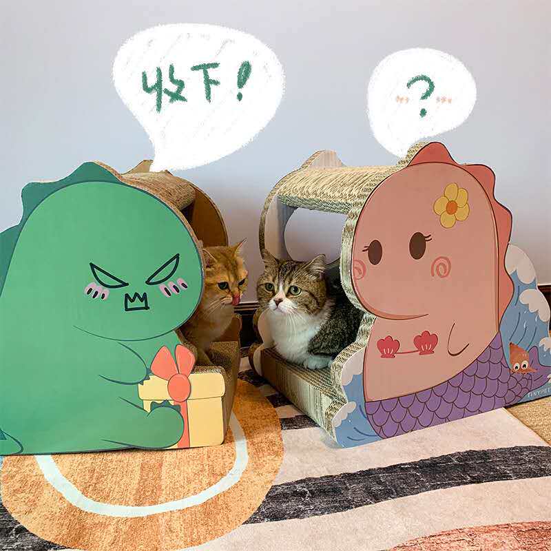 Cat grabbing plate small dinosaur grinding claw upright grip column nest abrasion-proof anti-grab sofa cat toy kitty corrugated paper