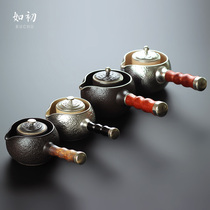 Ceramic teapot tea boiler electric pottery cooking teapot kung fu tea set steaming tea maker tea stove black tea Puer side handleb tea