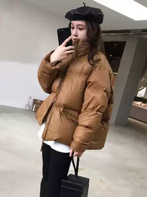 Down jacket women short small man 2021 Winter Korean version of loose 90 white duck down thick bread jacket bf coat tide