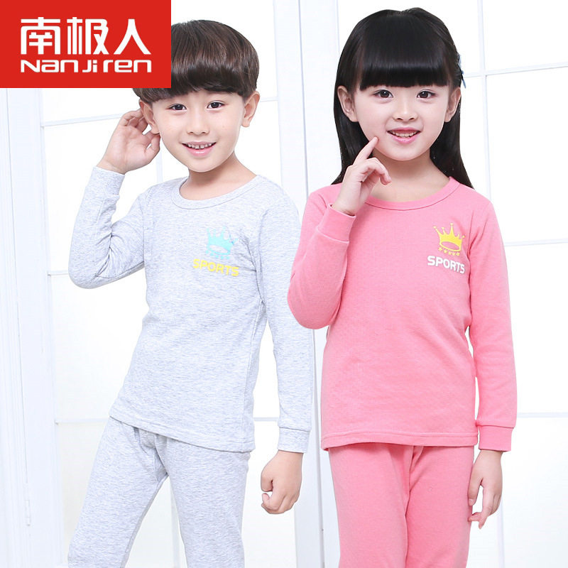 Antarctic People Pure Cotton Autumn Clothes Sanitary Pants Boy Child Pure cotton sweatshirt CUHK Fever Sweater Pants Lady Spring Autumn