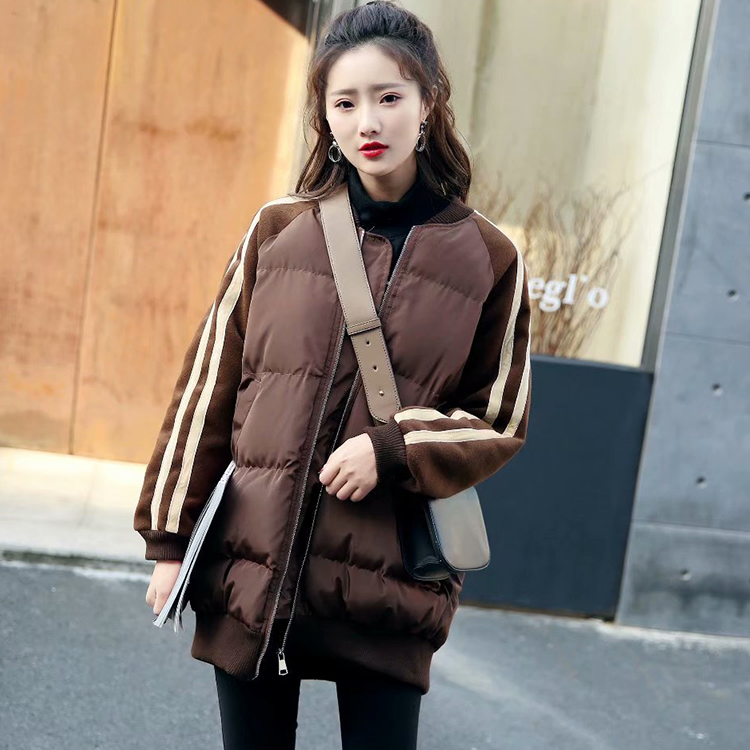 Áo cotton nữ dài 2018 mới mùa đông hoang dã Hàn Quốc bf phong cách Harajuku áo khoác cotton lỏng áo khoác lông vũ dáng dài nữ