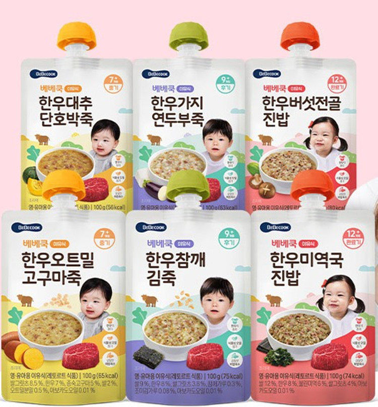 Korean baby instant food porridge bebecook normal temperature side food porridge