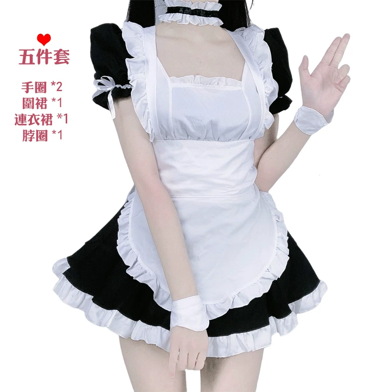 Nhật Bản màu đen và trắng hầu gái váy ông chủ hàng ngày lolita người giúp việc dễ thương lolita váy phù hợp với kích thước lớn