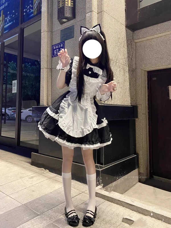 nam cosplay hầu gái Mèo hầu gái trang phục cos lolita đen trắng cổ điển tạp dề chuông dễ thương gợi cảm lolita Plus size đồ ngủ hóa trang người hầu sexy quyến rũ cosplay Hóa Trang Hầu Gái Sexy Quyến Rũ Gợi Cảm Khiêu Gợi