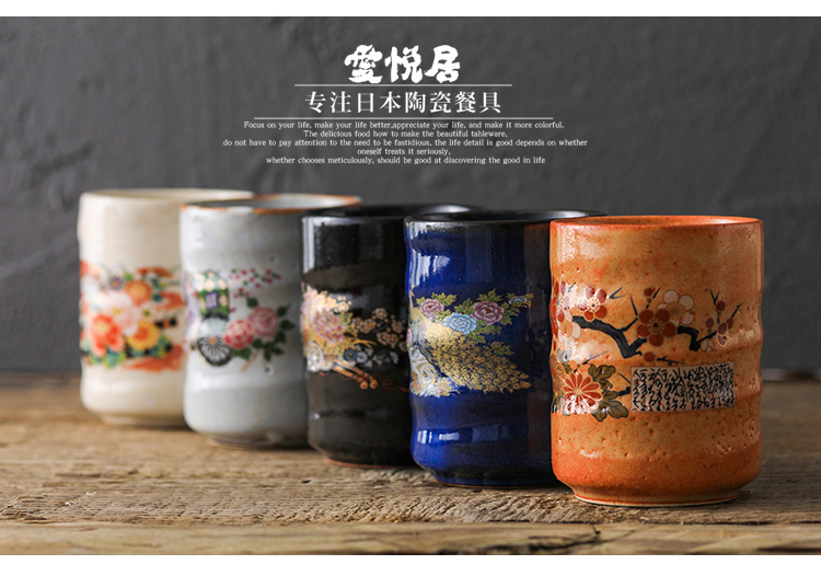 Nhật Bản nhập khẩu Jiu Gu Shao cốc trà đầy màu sắc gốm phong cách Nhật Bản cốc nuốt và bộ ấm trà bằng gốm - Trà sứ bộ ấm chén uống trà cao cấp