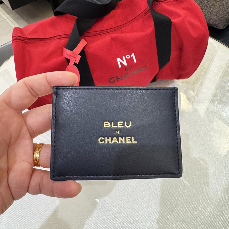 National Gift Box Chanel Blue Sheepskin Card Holder High-End Document Bag Portable Wallet