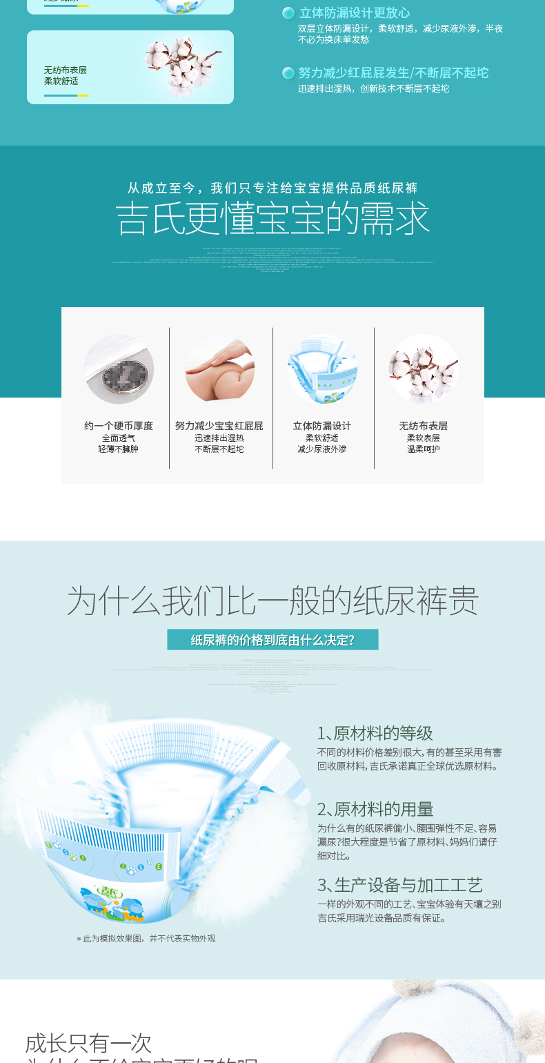 Tã giấy mỏng sáng tạo của Gill M64 tã trẻ sơ sinh nhẹ tã khô thoáng khí tã giấy - Tã / quần Lala / tã giấy bỉm bejoyie