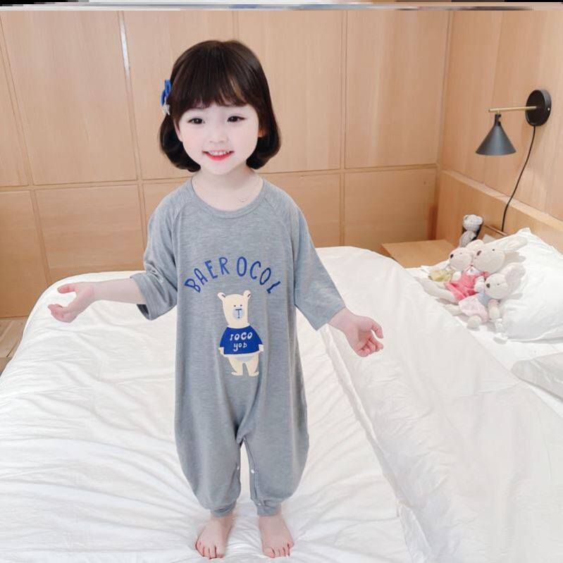 Not even body sleeping boy Summer Modale cotton Korean style long sleeve male baby children's money for summer with fit pants