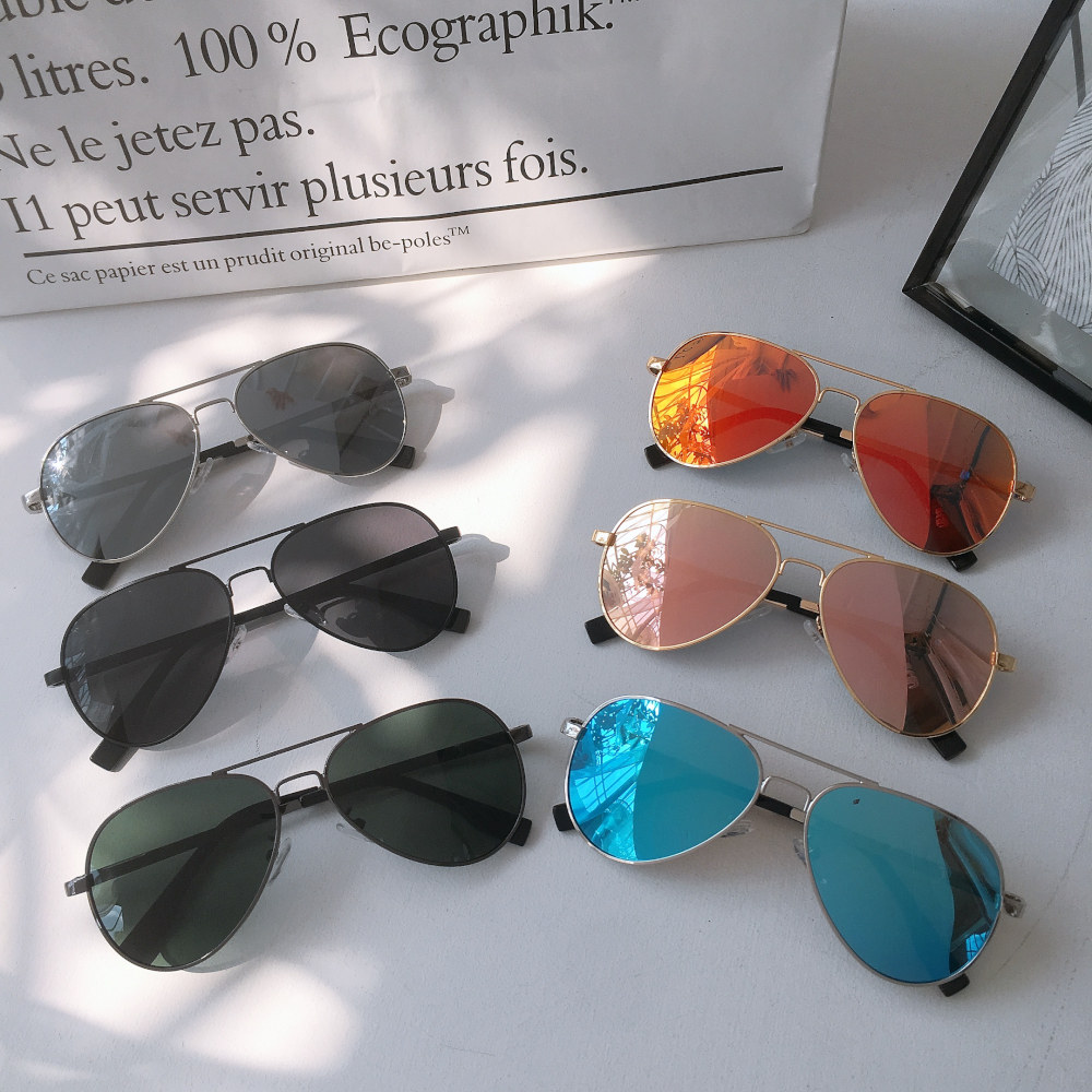 Children Sunglasses Polarized Glasses Sunglasses Thunder pilots Cool walking show Damp Shade Black Clams of the State Tide Clams-Taobao