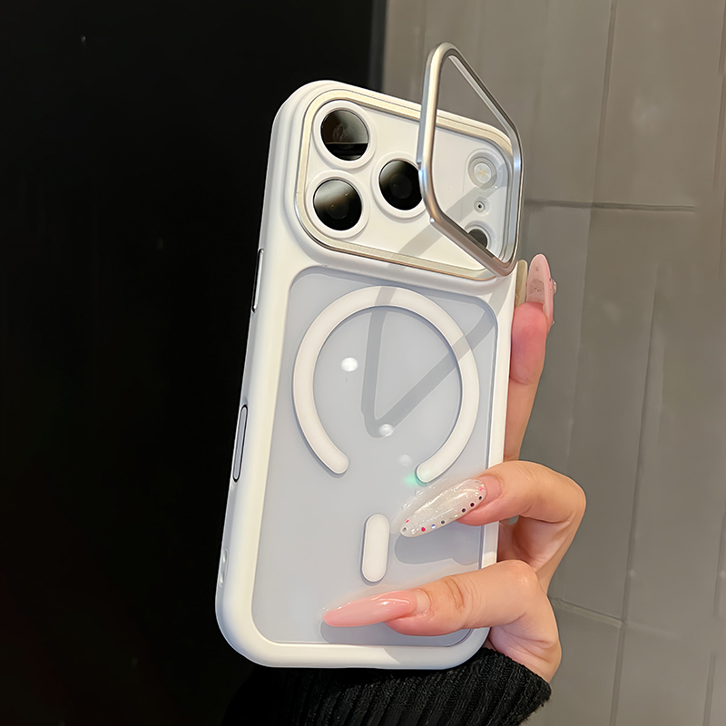 Flip Lens Holder Suitable for Apple 17 Pro Max Phone Case, New Model with Lens Film, iPhone 16 Pro Max Protective Case, Magnetic, High-End Feel, Full Coverage, Anti-Drop, Silicone, Transparent Soft Edge, Unisex