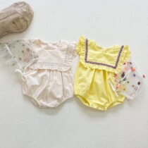 INS Summer womens baby princess cute khah baby foreign air bag fart clothes climbing 100-day full moon clothes