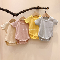 Summer short sleeves newborn baby clothes one-piece clothes pure cotton triangular khae bag fart men and women baby foreign air climbing clothes