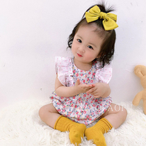 Summer baby cute ocean gas bag fart clothes Baby conjoined Korean version Broken Flowers Flight Sleeves Princess Khae Climbing Suit Thin