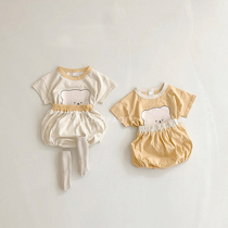 ins baby clothes summer dress male and female baby casual foreign air suit summer cute short sleeve T-shirt shorts two-piece set