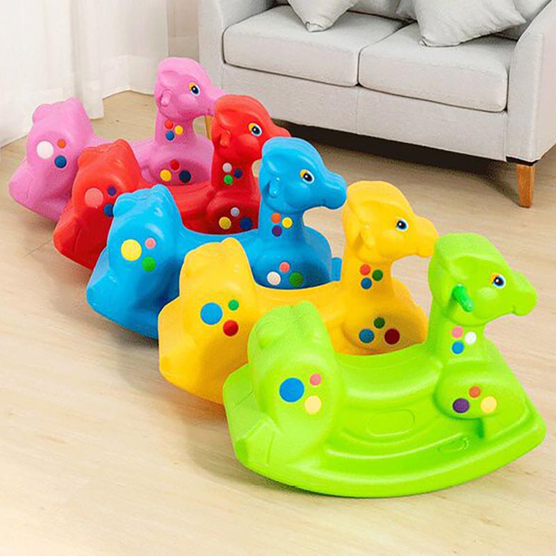 Child rocking horse baby Baby one year old gift plastic Liar rocking chair Indoor kindergarten rocking horse toy