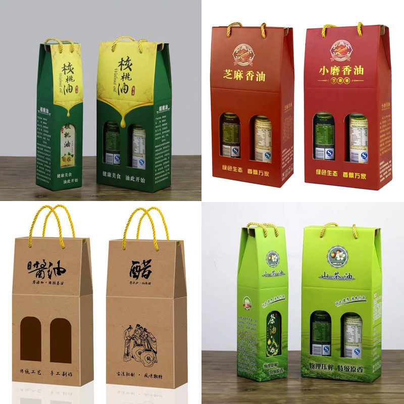 Edible Oil Gift Box Camellia Oil Empty Gift Box Packaging Box Olive Oil Gift Box Gift Small, Medium and Large Peanut Oil Gift Box