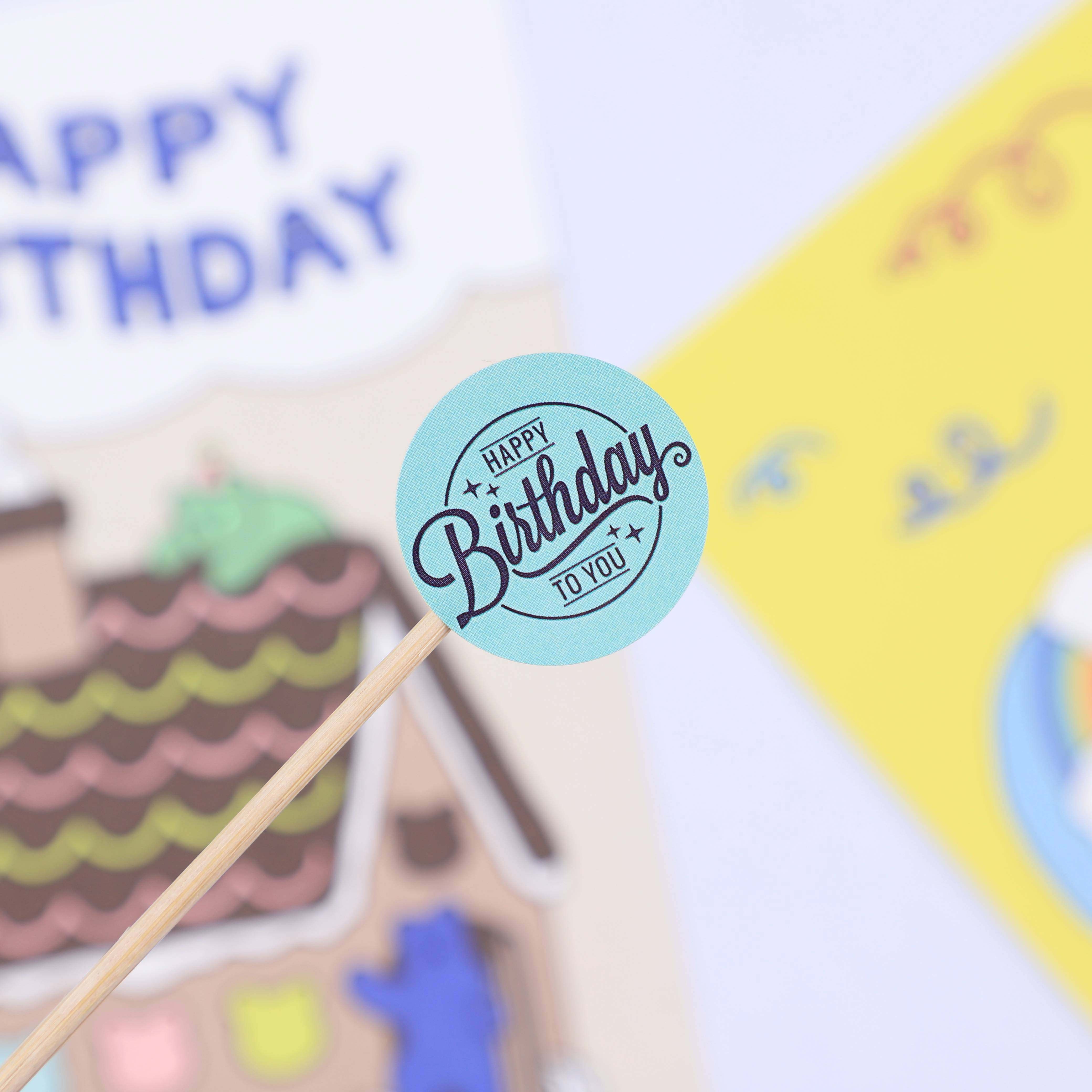 INS round HAPPY Birthday sticker Birthday gift party decoration sticker