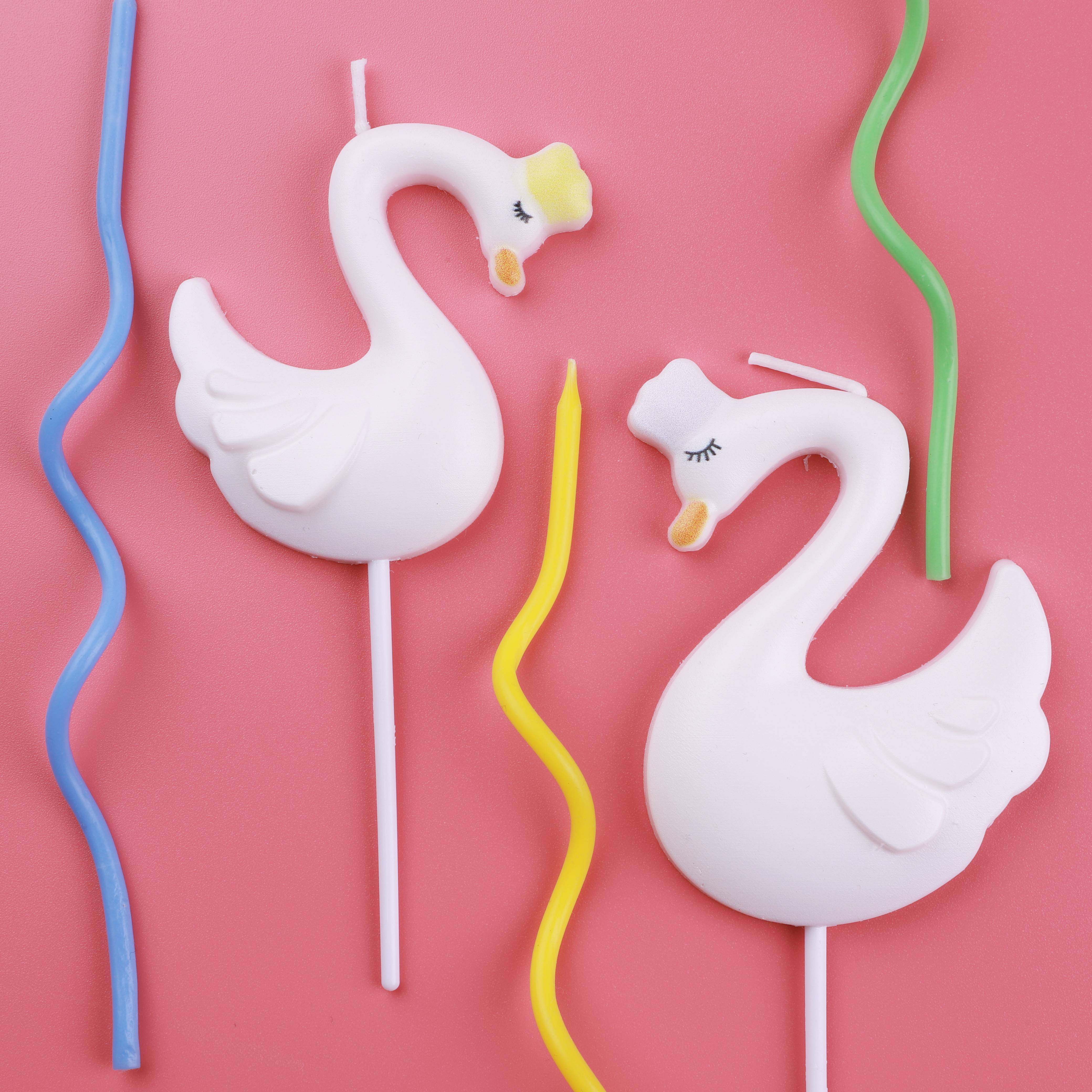 Couple Crown Swan birthday cake decoration candle