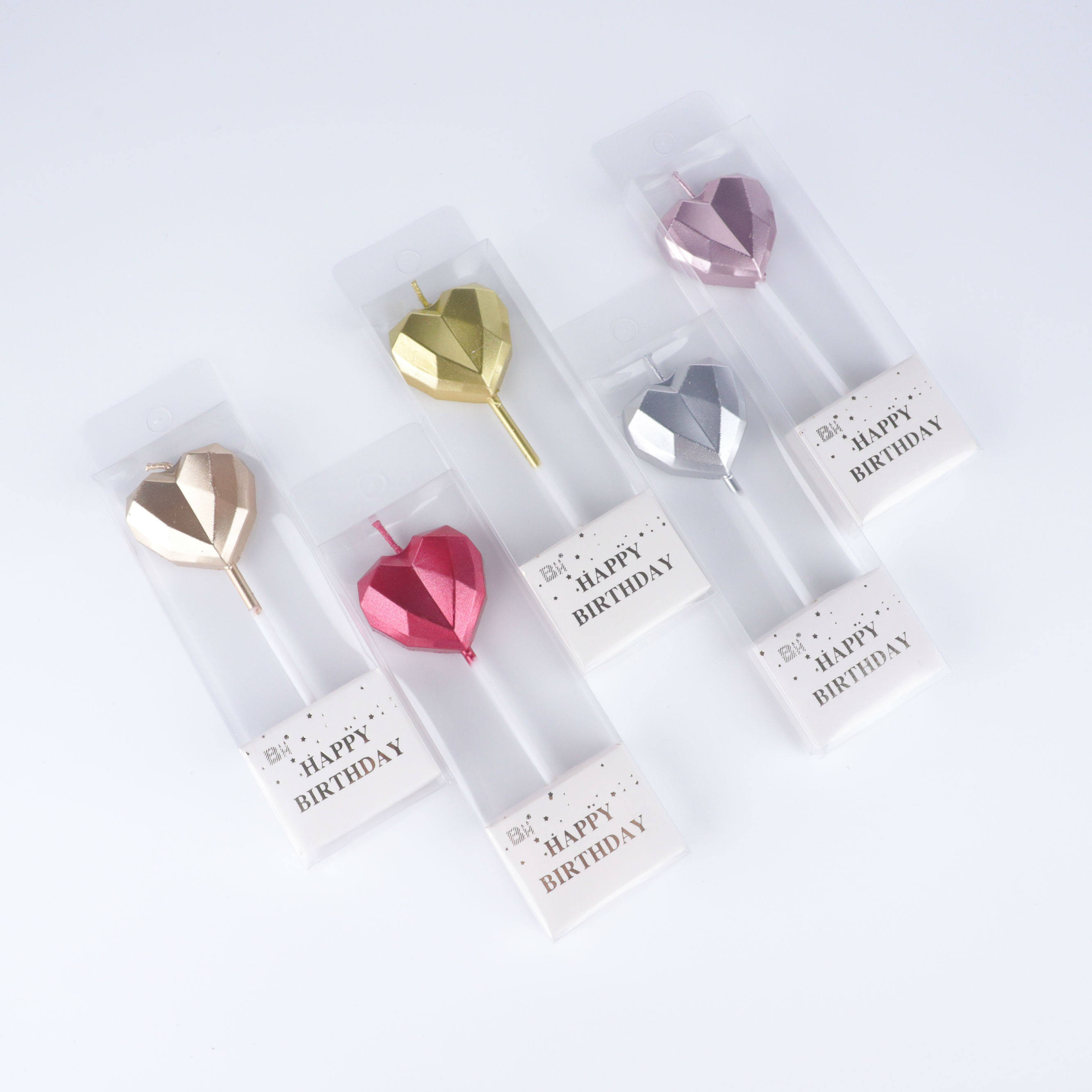 Disposable pearlescent Diamond Love birthday cake wedding party creative candle