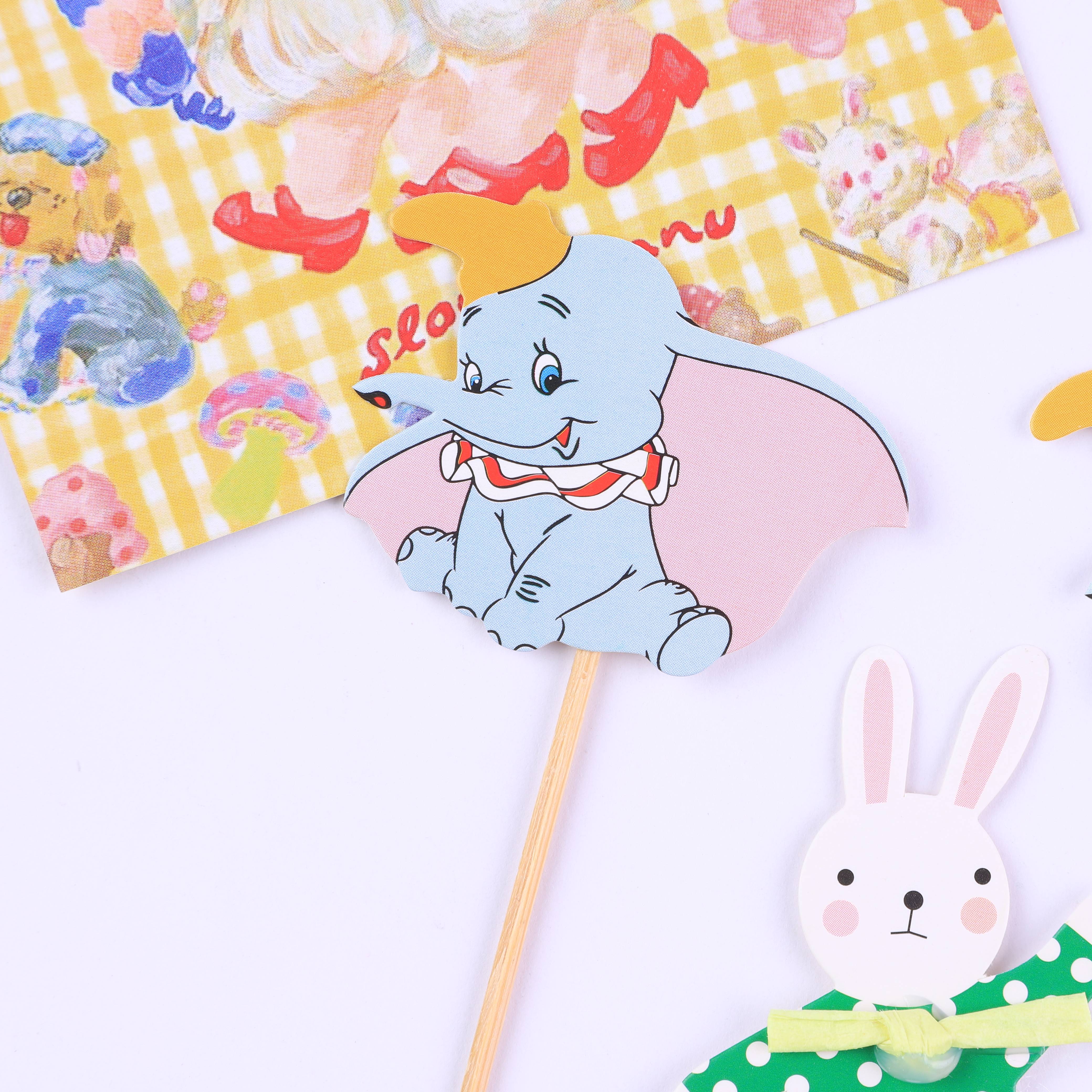 INS cartoon cute little flying elephant card cupcake decoration plug dessert table plug flag