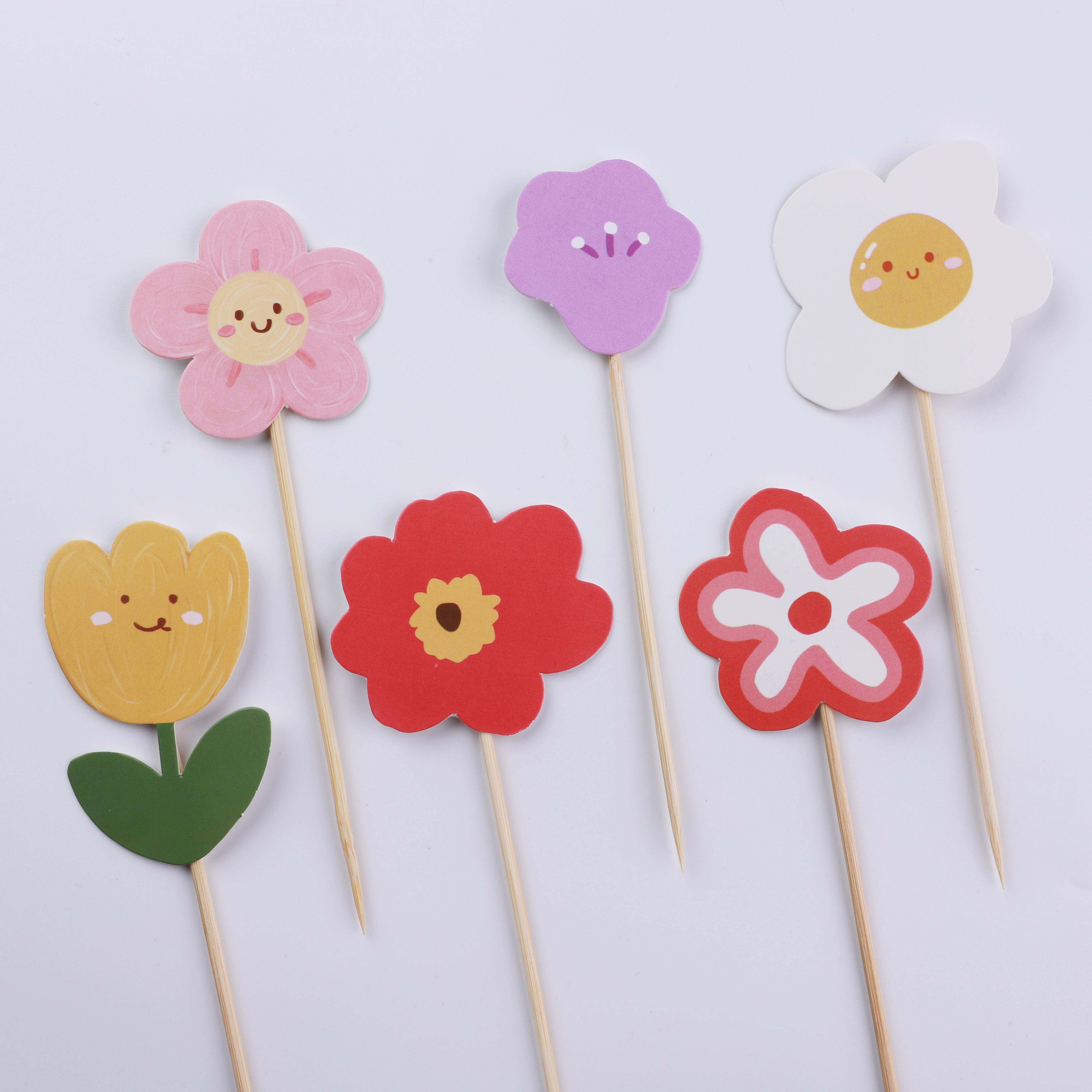 Flower plug-in baking birthday cake decoration plug-in