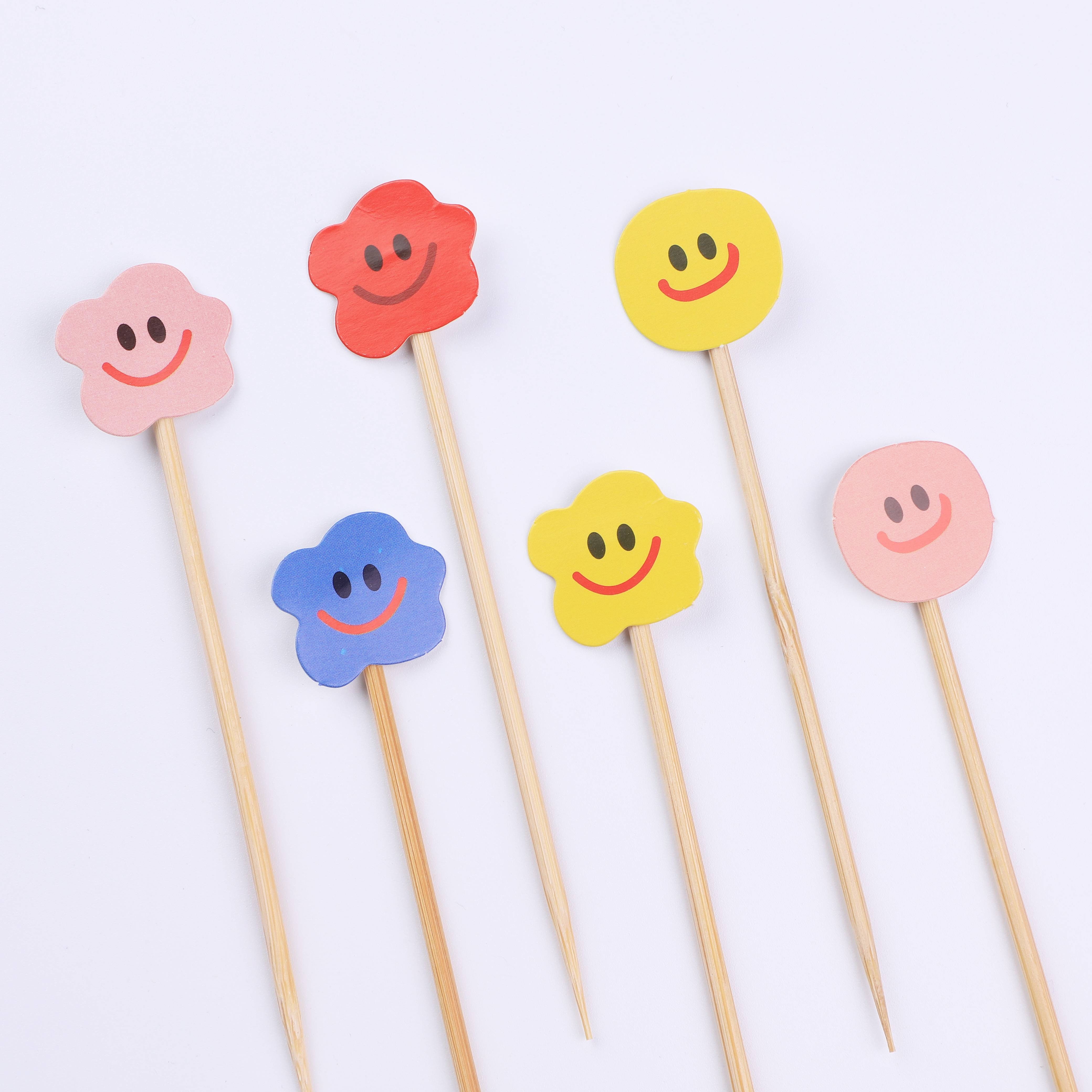 Small paper maker INS Korean little flower food smiley face birthday cake cupcake plug-in