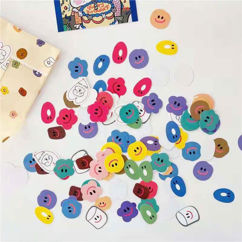 ins food smiley face stickers student account cake diy decoration cute small stickers sealing stickers