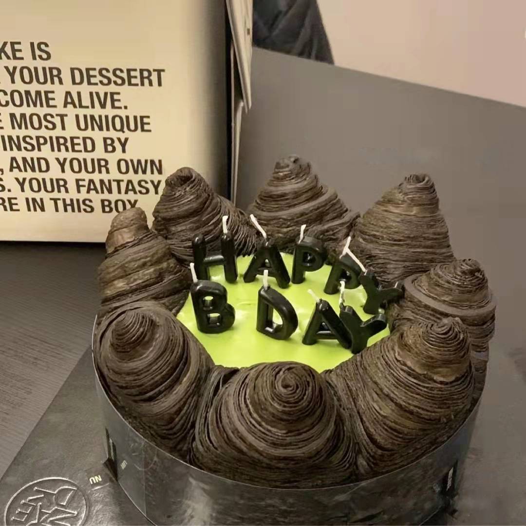 INS personality Black HAPPY BIRTHDAY English letters BIRTHDAY cake decoration candle