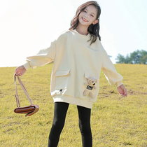 Next Music girls suit in autumn and winter of the big childrens plus thicker coat in one of the fluff and loose Korean version of autumn