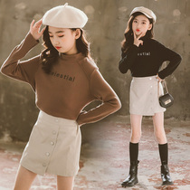 Next Music girl hits the sweater in autumn and winter plus the big child half - high - paddy letter T - shirt