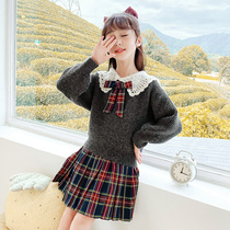 Next Music Girls JK College Wind Kids Fall Winter Childrens Clothes 2021 New Ocean Big Child Two Pieces