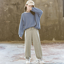 Next Music Girls sports suit 2021 new foreign air CUHK Autumn Winter Plus Velvet Clothing Loose Casual