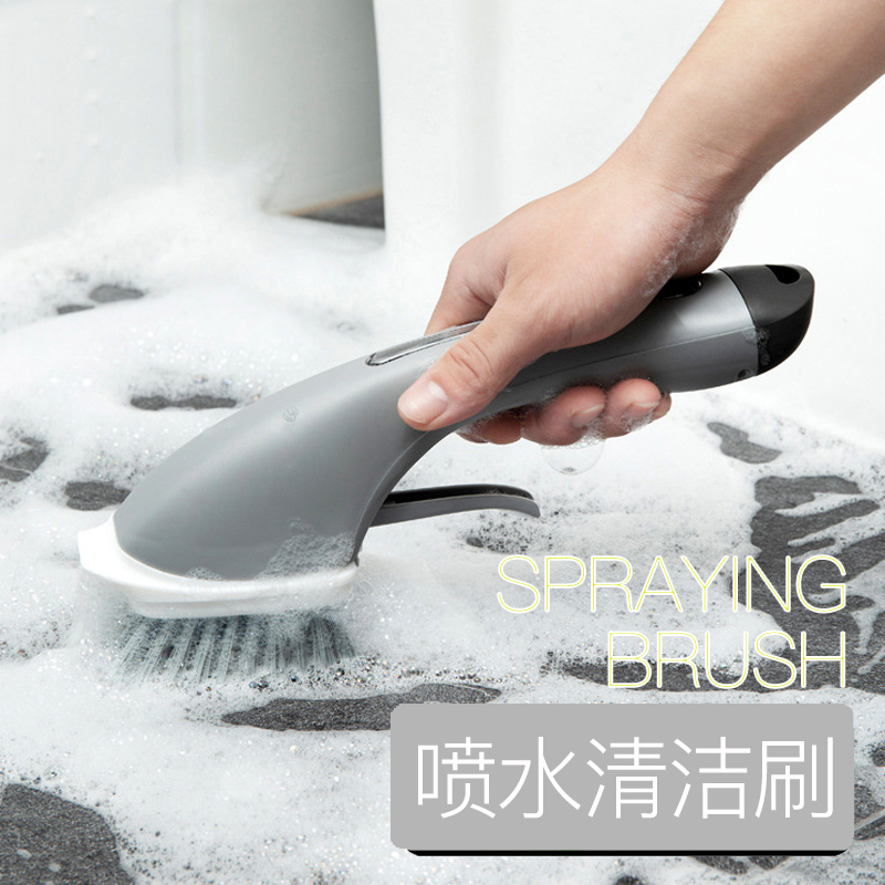 Water Spray Brush Multifunctional Cleaning Brush Household Pot Washing Brush with Handle Dishwashing Liquid Adding Kitchen Tile Long Handle Brush
