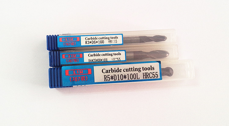 Authentic Hàn Quốc L1H lần công cụ cắt đặc biệt HRC55 độ cứng hợp kim 2 lưỡi cắt bóng cuối dao phay 	lưỡi cưa xích