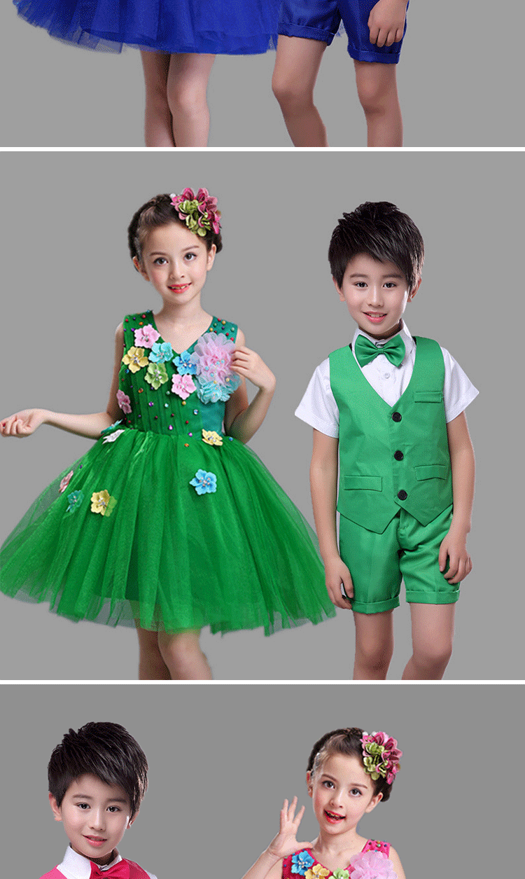Ngày đầu năm của trẻ em Điệp khúc Trang phục Piano Nam Đọc thơ Hiển thị Hoa Cô gái Váy Công chúa Váy dạ hội quần áo trẻ em nam